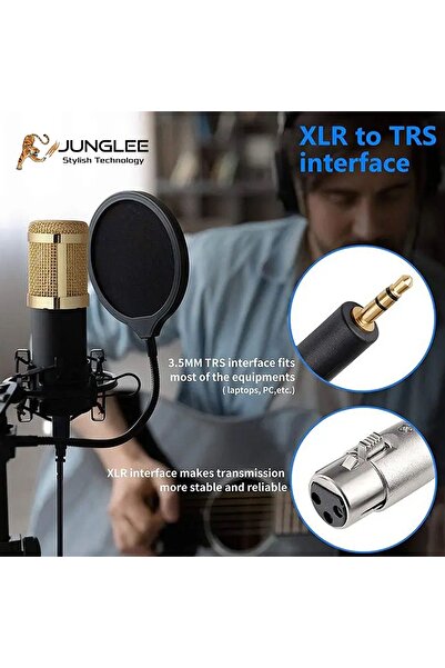 JUNGLEE Condenser Microphone Masaüstü Profesyonel Mikrofon Bm-700