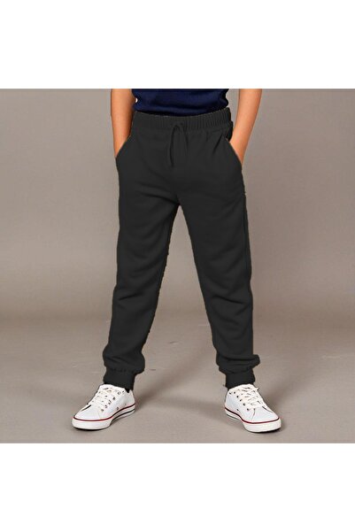 nacar çarşı Copii unisex - Pantaloni de sport negri confortabili pentru școal...