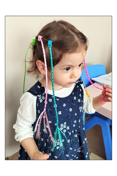 Papakudi Girl's Colorful 6-Piece Braided Peg Buckle Hair Accessory Set