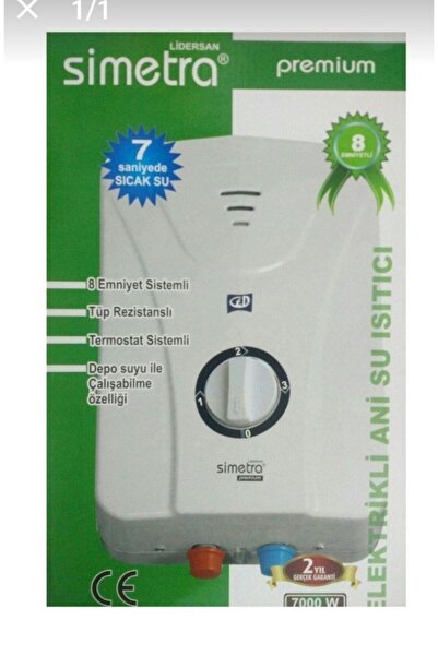 Simetra Premium Elektrikli Şofben Ani Su Isıtıcı 8 Emniyetli