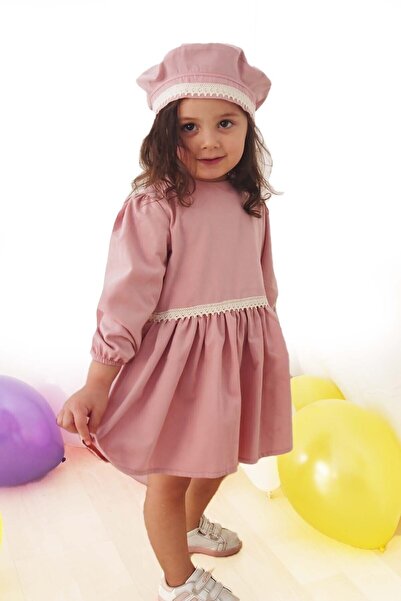 Shecco Babba Дівчача сукня з пудровим капелюшком