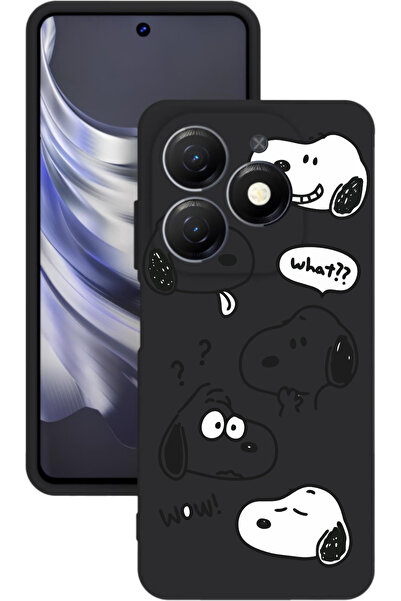 TECNO Spark GO 2024 Baskılı ve Kamera Korumalı Siyah Renk Silikon Kılıf