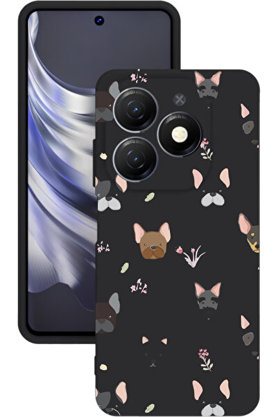 TECNO Spark GO 2024 Baskılı ve Kamera Korumalı Siyah Renk Silikon Kılıf