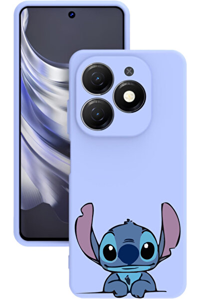 TECNO Spark GO 2024 Baskılı ve Kamera Korumalı Lila Renk Silikon Kılıf