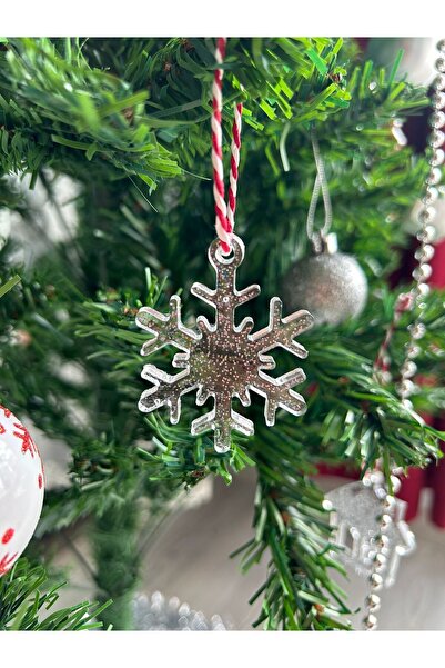 Bivalvia Accessories Ornament pentru bradul de Crăciun din epoxid cu fulgi de...