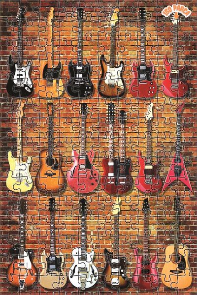 Teona Ahşap Gitar Koleksiyonu Dekoratif Çift Katlı Çerçeveli Asılabilir Ahşap...