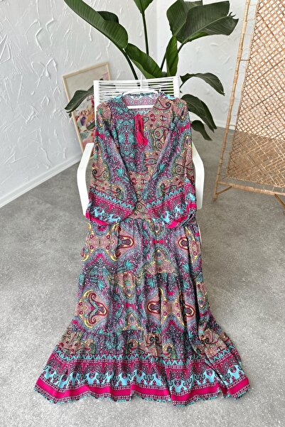 Poliyance Beste Fuşya Elbise