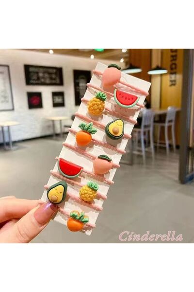 Cinderella Σετ 10 παιδικών αγκράφες με σχέδια φρούτων - Μοντέλο-2