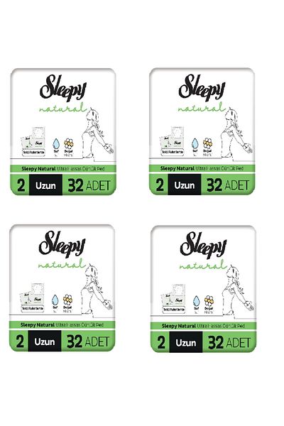 Sleepy فوط يومية طبيعية فائقة الحساسية - عبوة من قطعتين، 128 قطعة