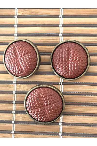 ODDA TASARIM ATÖLYESİ 3-Piece Button Set - Brown Leather Look Coat, Jacket and Throw Pillow compatible with the middle of (48 Size)