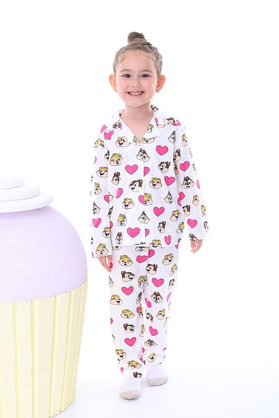 ZUZUNGA Chip Dale Printed Cute Girl's Pajama Set - 100% Cotton, Buttoned