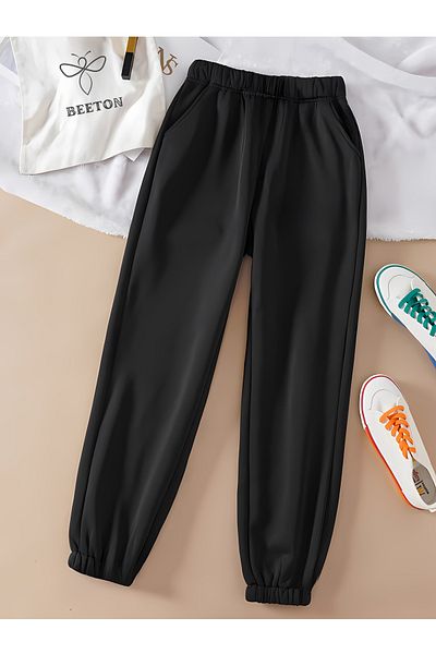 BEETON Ψηλόμεσο Jogger Sweatpants - Λαστιχένιο πόδι, χωρίς στάμπα