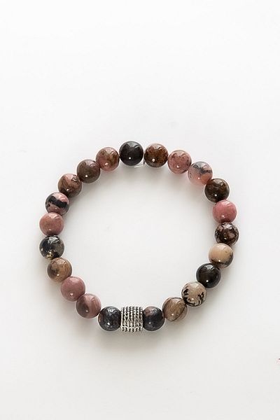 Zeynep Büyükbay Rhodonite 8mm Sphere Bracelet - Natural Stone
