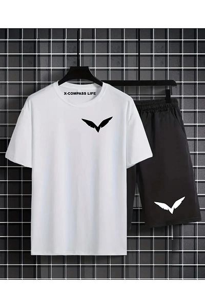 EFFRENATU Tricou cu imprimeu cu aripi Sort