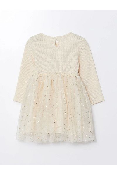 LC Waikiki LCW Baby - Crew Neck Long Sleeve Dress for Baby Girl