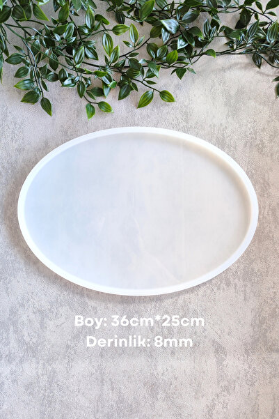 By Shesel Epoksi Kalıp Düz Oval Nişan Tepsi Epoksi Reçine Silikon Kalıbı