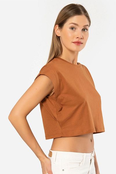TÜREN Γυναικείο αμάνικο Crop T-shirt - 100% βαμβάκι, βάτα εμφάνιση