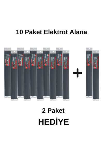 Prolektro PA Siyah Geniş Plastik Kaynak Elektrodu-10 Paket Alana 2 Paket Elek...