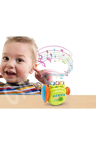 cayenna Bebekler için Oyuncak Işıklı ve Müzikli Trompet Bebek Piyanosu