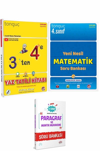 Tonguç Yayınları 3 ten 4 e Hazırlık Kitabı Matematik ve Paragraf Mantık Muhak...