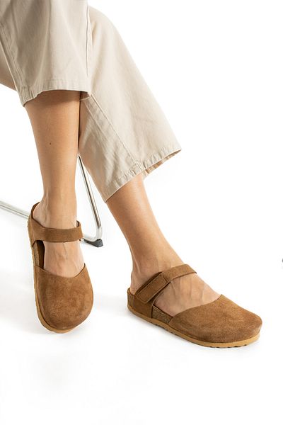 Uniqueqoop Lugano Orthopedic Slippers - Genuine Leather Cork Sole