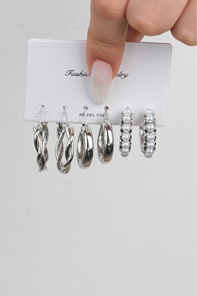 Jack Ferrero KADIN ÇELİK RENK ATMAZ 6 LI KÜPE MODELİ