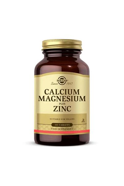 Solgar 100 Tablets Calcium Magnesium Plus Zinc - Teeth Whitening Foam Gift