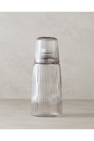 English Home Botelya Cam Başucu Sürahi Antrasit