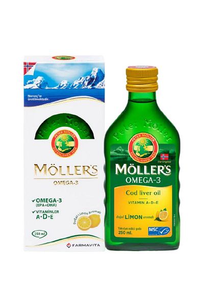 Möller's Möllers Omega 3 Fish Oil - Lemon Flavored, 250 Ml, Teeth Whitening Foam Gift