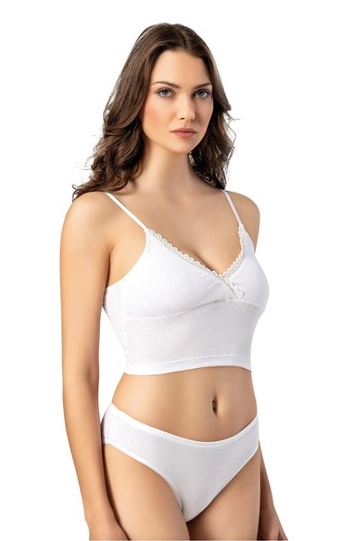 BlueHsg Novi sezonski ženski čipkani crop top - podesive naramenice