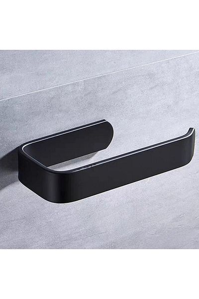 Alper Banyo Πολυτελής σχεδίαση Lama Solo θήκη για πετσέτες με ισχυρό αυτοκόλλητο χαρακτηριστικό που δεν πέφτει Μαύρο