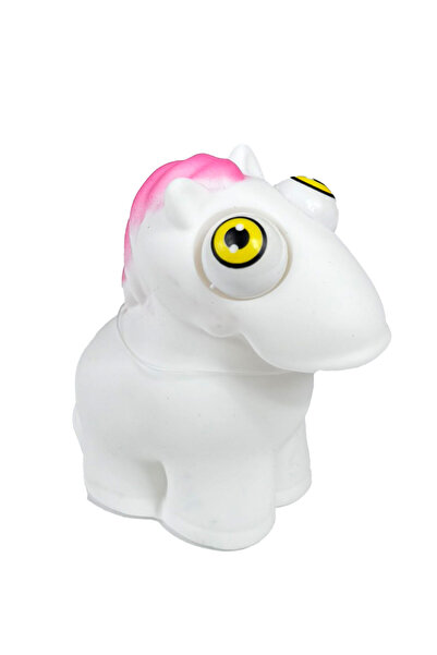 Toyaş Gözleri Dışarı Fırlayan 9 cm Midilli At Oyuncağı Stres Azaltma için Sıkma Oyuncak