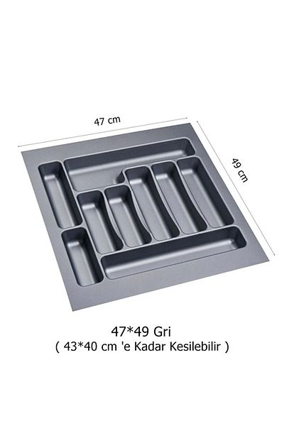 GörSeç Чекмедже 47x49 см - Органайзер за черпак и лъжица, 42x40 см E-образен разрез