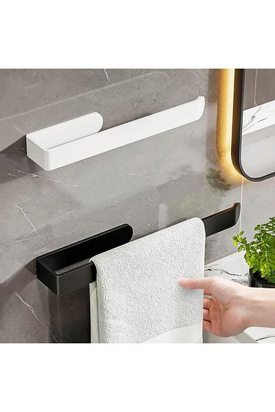 Alper Banyo Πολυτελής σχεδίαση Lama Solo θήκη για πετσέτες με ισχυρό αυτοκόλλητο χαρακτηριστικό που δεν πέφτει Μαύρο