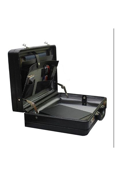 fao polo Gusseted, Encrypted, Leather James Bond Briefcase