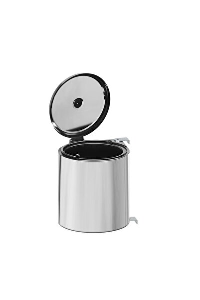 STARAX S-2251 Chrome Stainless Trash Can 10 Lt