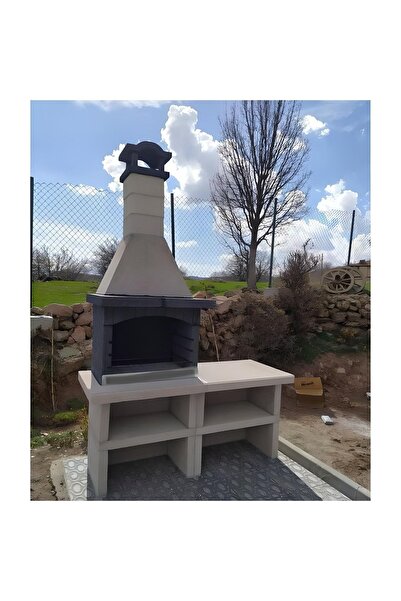 ÖZ Mangal Barbekü 80 Lik Davlumbazlı Ve Masalı Kömürlü Mangal