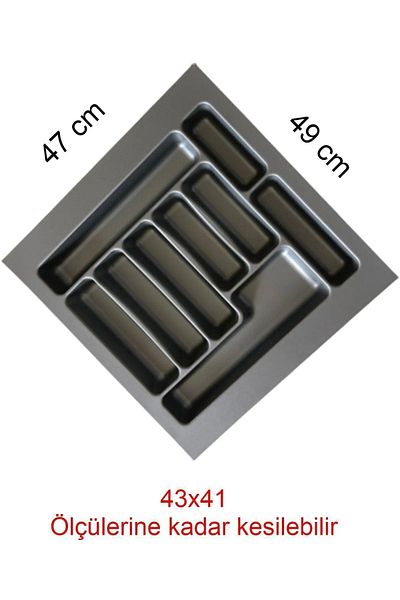 GörSeç Чекмедже 47x49 см - Органайзер за черпак и лъжица, 42x40 см E-образен разрез