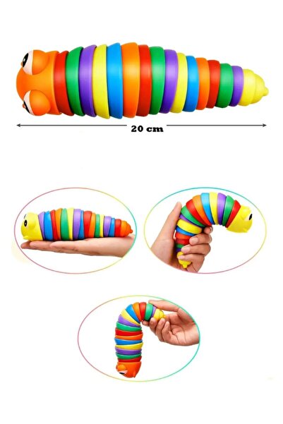 LRS STORE Rainbow Tırtıl Stres Giderici Tırtıl  Sök-Tak Eğlenceli, Stres Tırtılı Oyuncağı Renkli