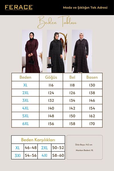 Ferace Το μεγάλο φόρεμα Kiyafet Mother είναι Hijab Large Size Claret Red