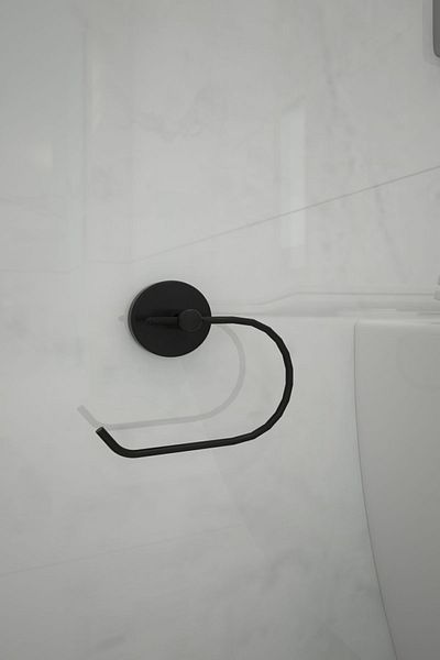 Alper Banyo Μαύρο ματ χαρτί υγείας Κρεμάστρα Wc Θήκη για ρολό τουαλέτας - Είτε επικόλληση είτε τοποθέτηση