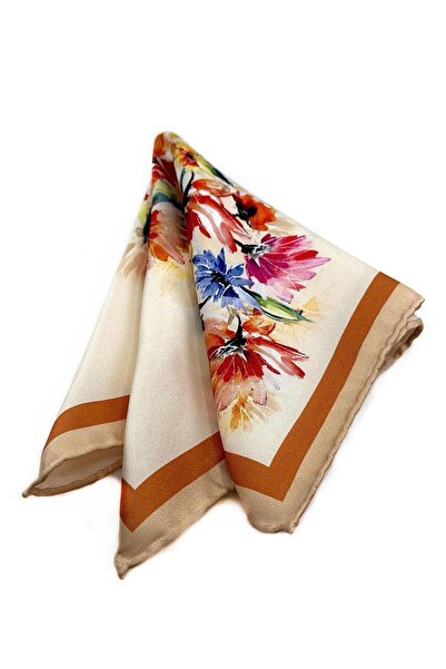 Kravatkolik Κρέμα - Ανδρικό μαντήλι τσέπης με πολύχρωμο σχέδιο λουλουδιών SPS609-89