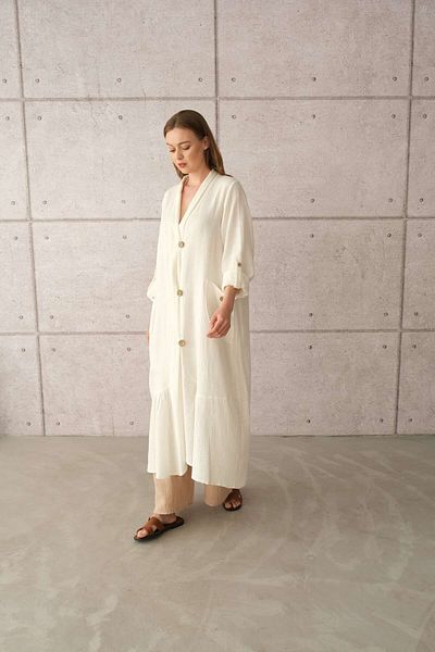 SARE ERKMEN White Kimono and Caftan Set