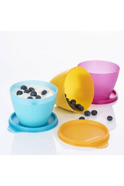 Tupperware Multicolored Colorful Refrigerator Containers 6 X 400 ml