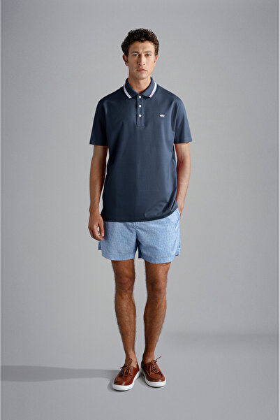 PAUL&SHARK MEN'S KNITTED POLOSHIRT C.WCOTTON