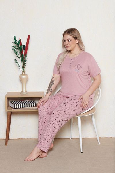 Pyjama Familya Women's Large Size Short Sleeve Pajamas Set