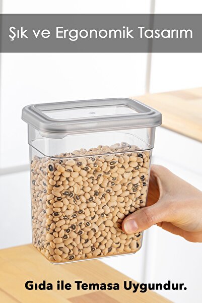 Meleni Home 12'li Etiketli Erzak Saklama Kabı Seti - Sızdırmaz Kapaklı Bakliyat Saklama Kutusu  - 12 x 1100 ml