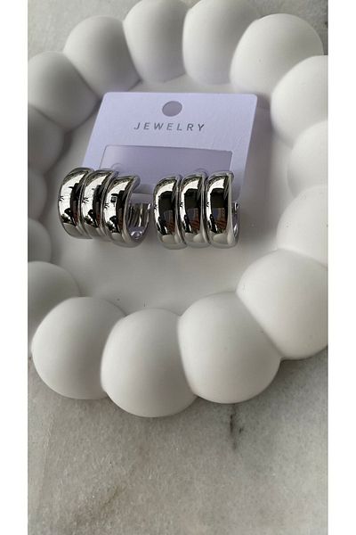 Shine Your Light Premium Set of 3 Curved Steel Earrings