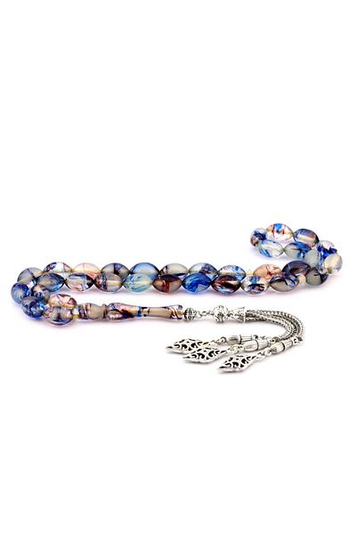 Doğan Silver Men's Cat Prayer Beads - Eye Dust Press, Dgn000 Model