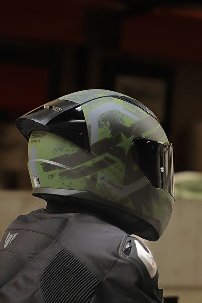 LS2 RAPID 2 RACE THUNDER  BIRDS MAT YEŞİL-SİYAH-GRİ KASK